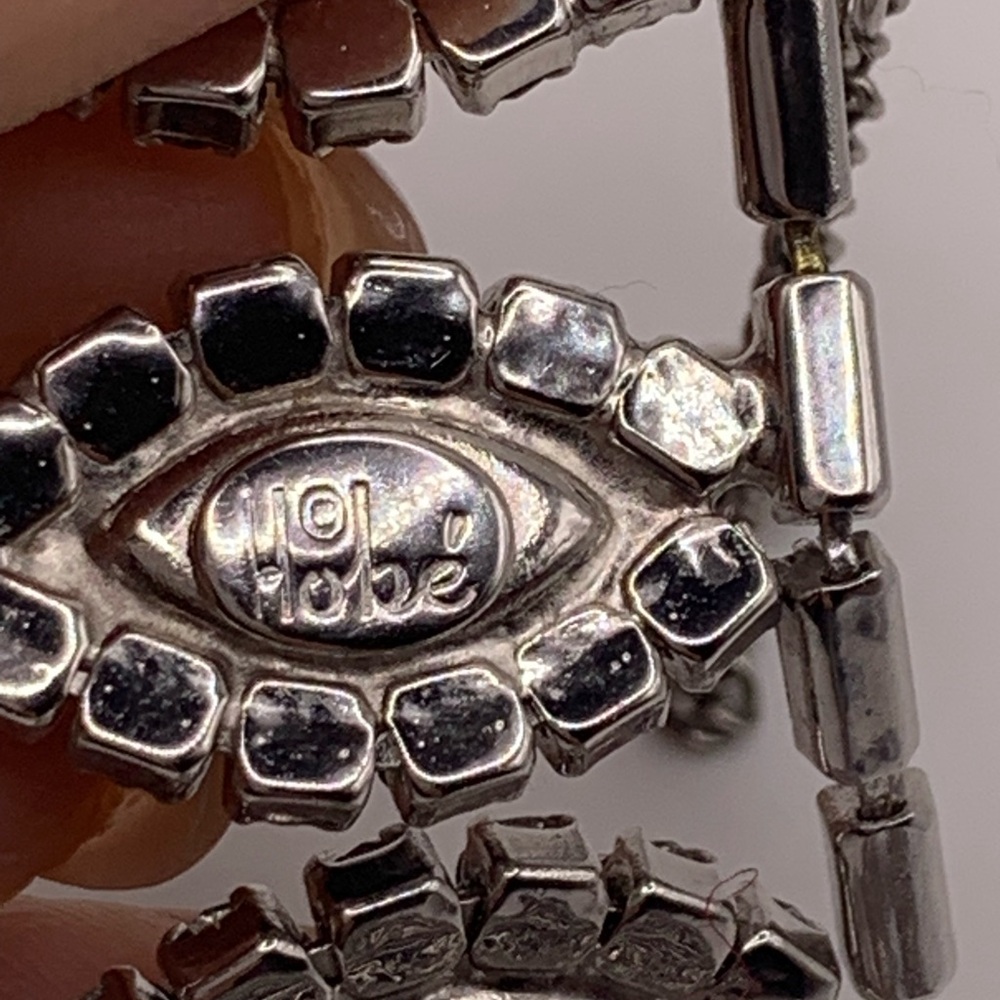 #126 Rare find. Stunning vintage 1920’s Hobe silver tone rhinestone  bracelet - Picture 10 of 10